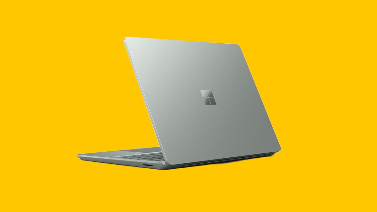 Microsoft Surface Laptop Go 2 open, facing away to the left