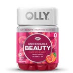 Bottle of Olly gummy hair, skin and nail vitamins.