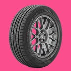 Pirelli Scorpion AS Plus 3 tire shown on a pink background