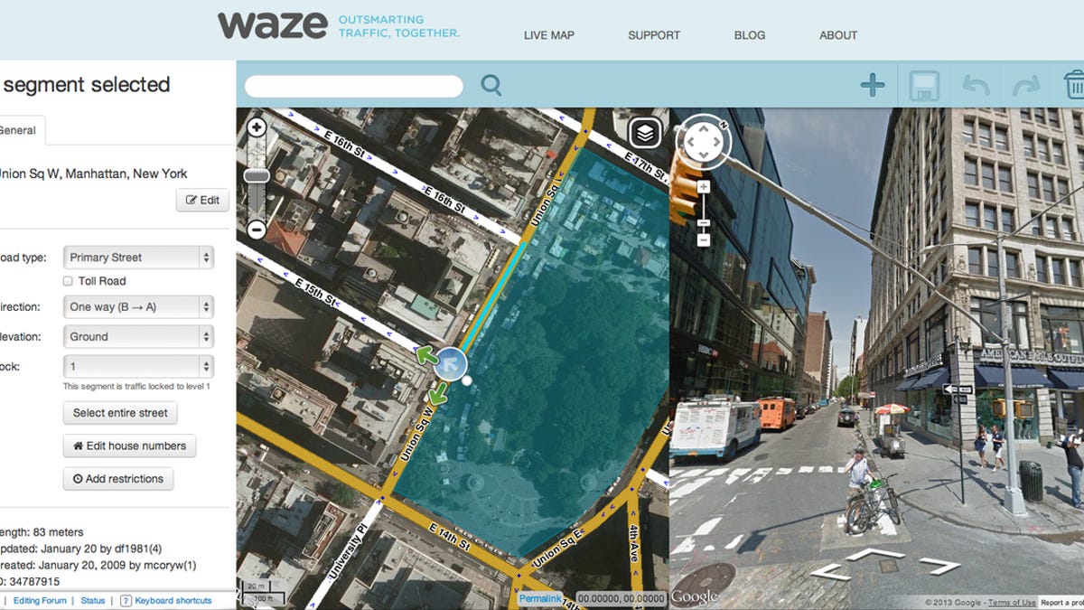 Waze with Google Street View