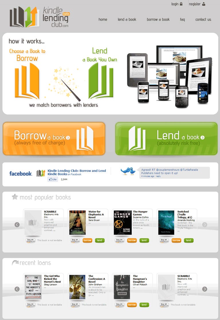 A look at the Kindle Lending Club beta site