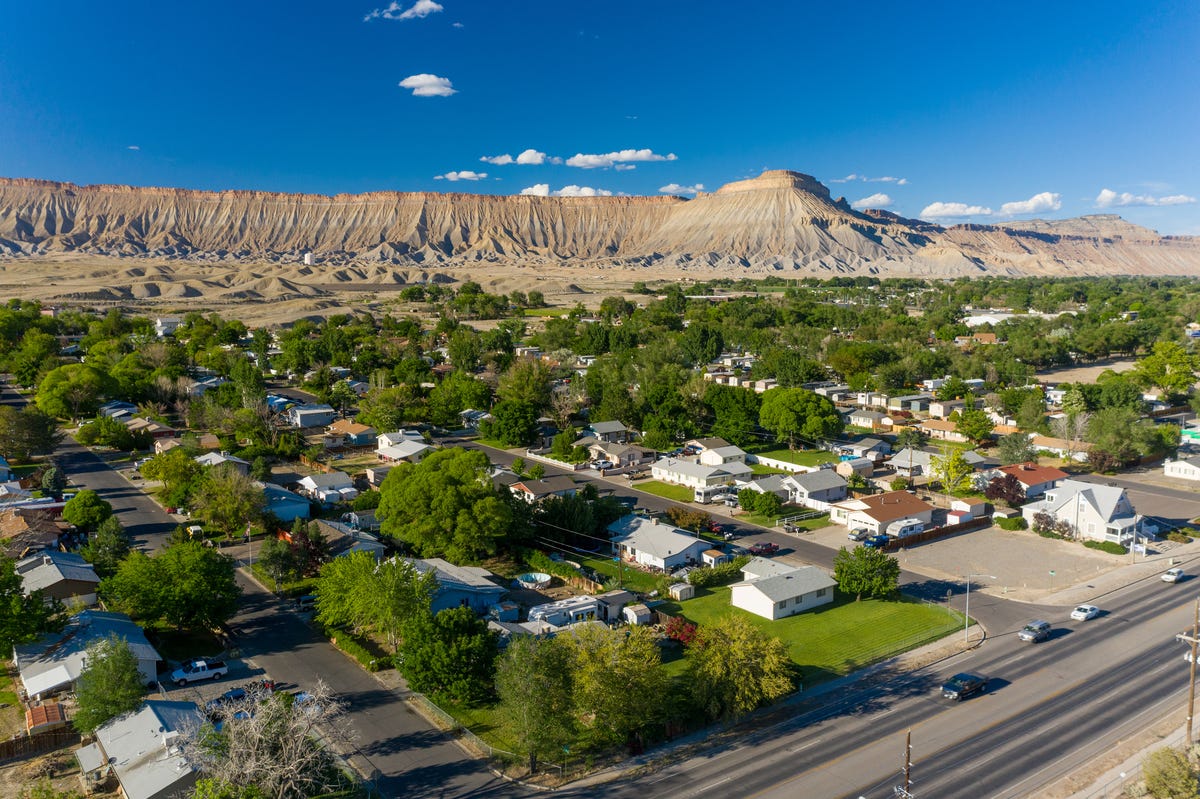 Aerial view of Grand Junction, Colorado during the day