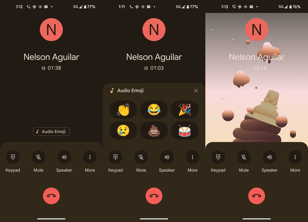 Audio Emoji durante una llamada telefónica en Android