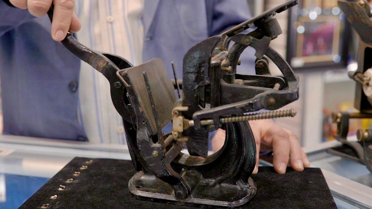 Cast iron printing press from the 1890s
