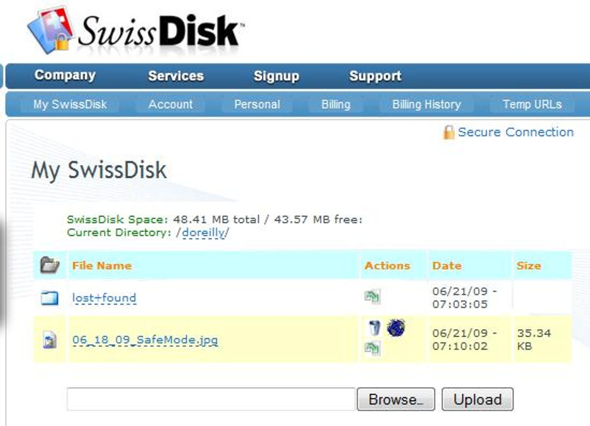 SwissDisk secure online file storage service