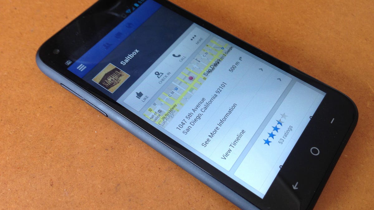 facebook mobile pages layout