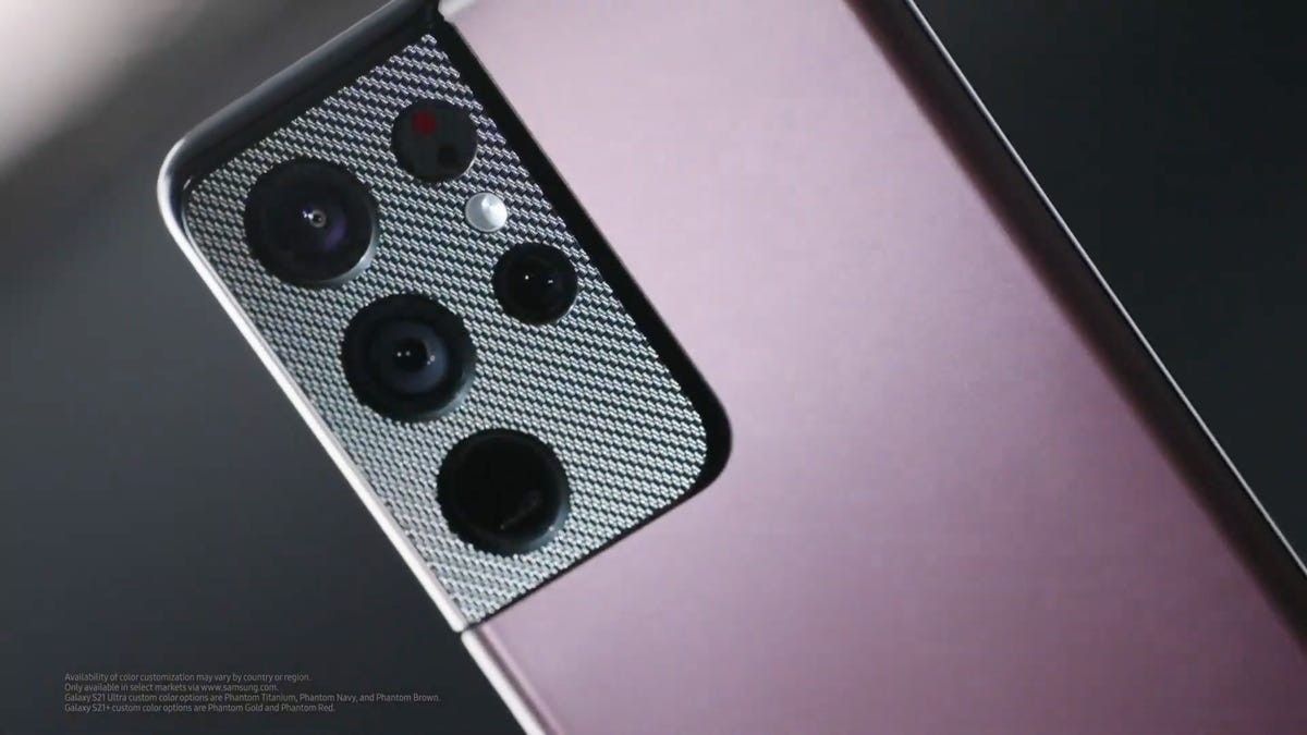 Samsung's Galaxy S21 Ultra has four cameras on the back -- wide angle, ultrawide, 3X telephoto and 10X telephoto. The wide angle camera uses pixel binning technology.