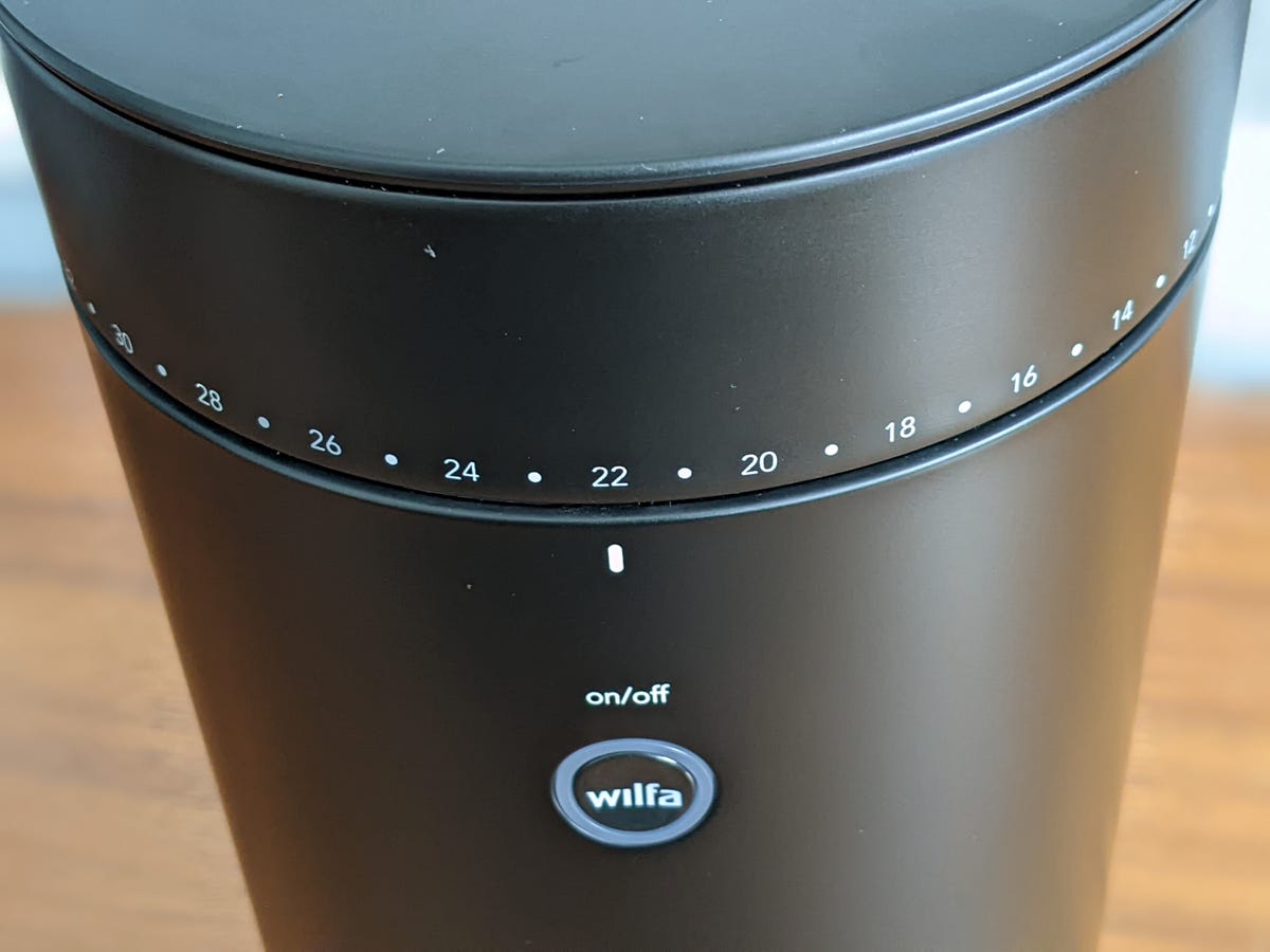 Wilfa coffee grinder adjustment dial.