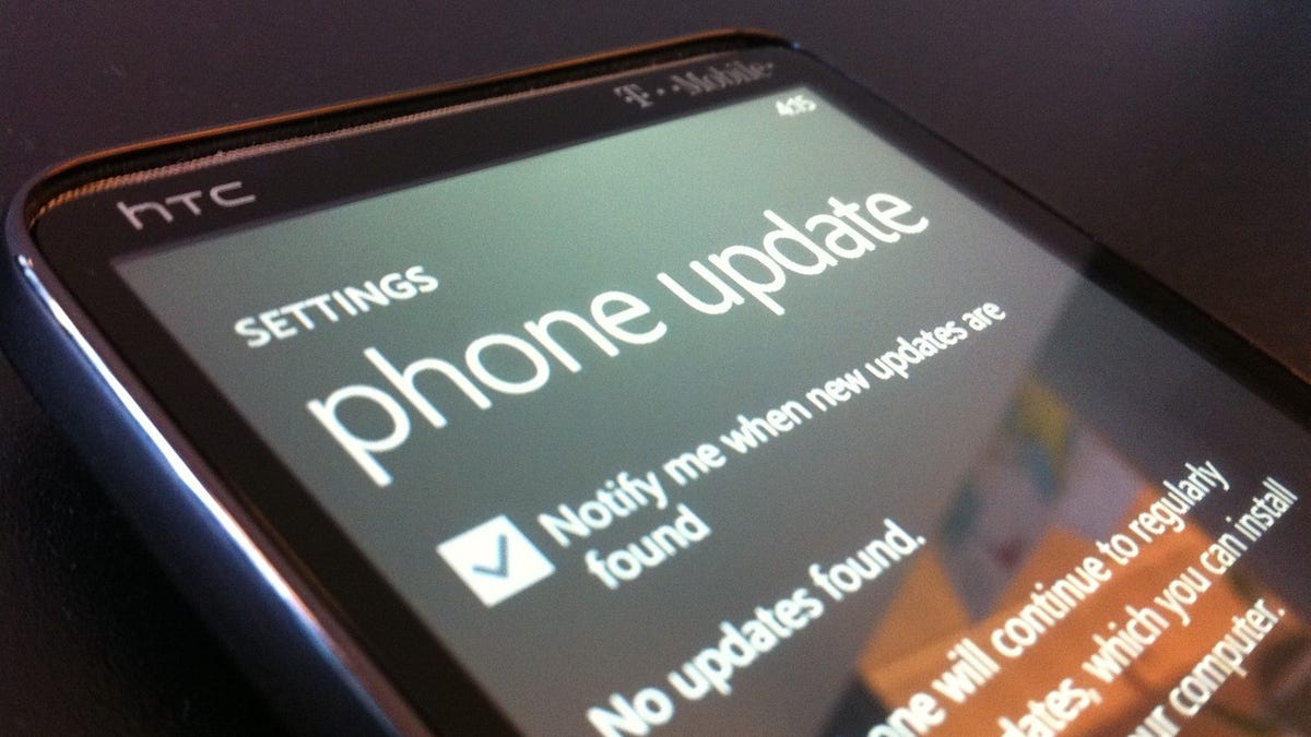 The Windows Phone 7 update screen.
