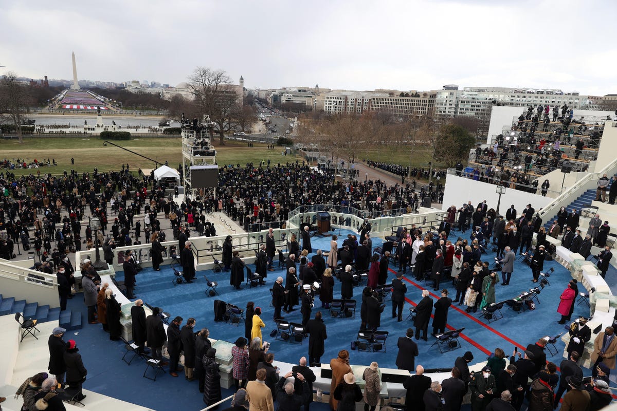 Guests attend the inauguration of U.S. President-elect Joe Biden on the West Front of the U.S. Capitol