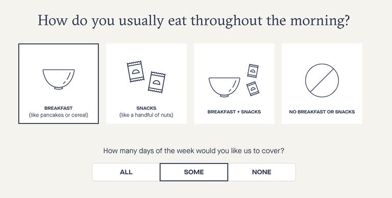 screenshot of hungryroot quiz
