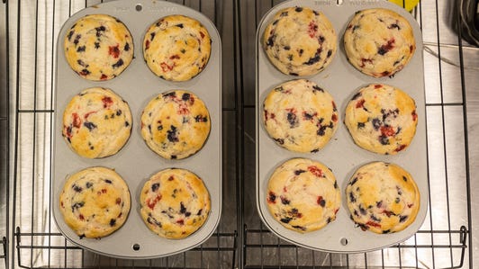muffins in a baking pan