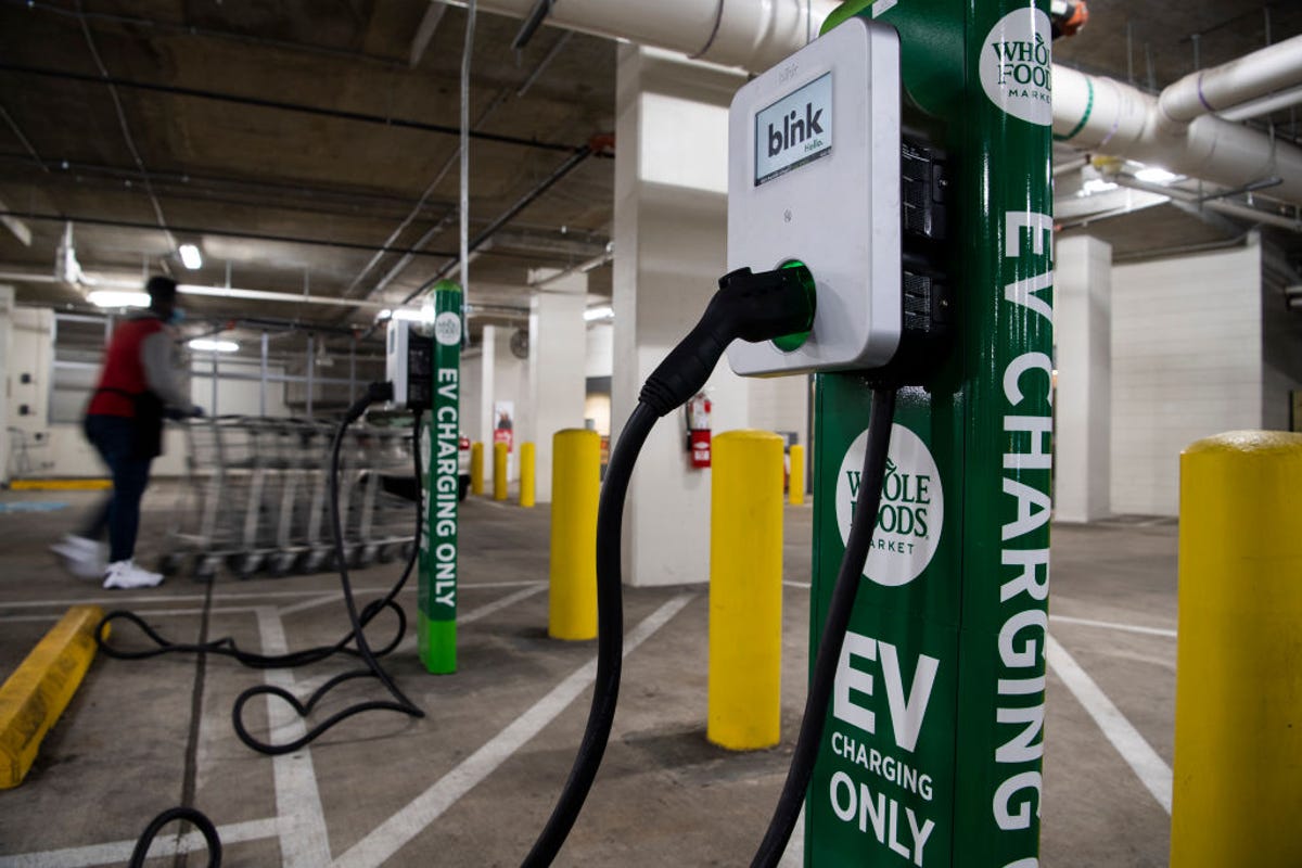 EV charging station at Whole Foods