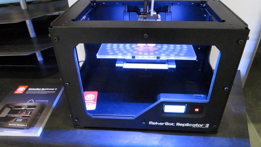 The MakerBot Replicator 2 in action