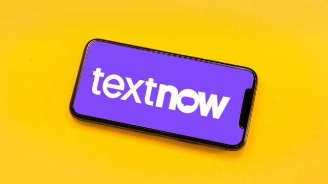 Textnow logo on the phone