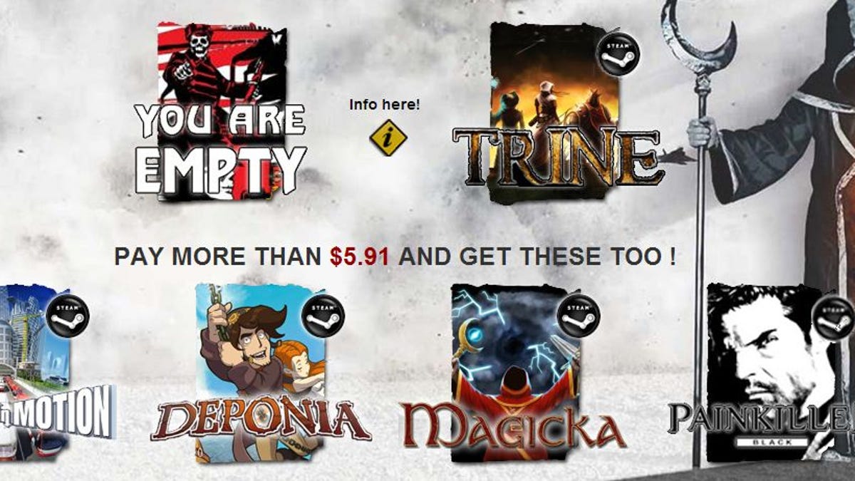 The Indie Gala Magicka bundle includes nine games, two of which have yet to be unlocked.