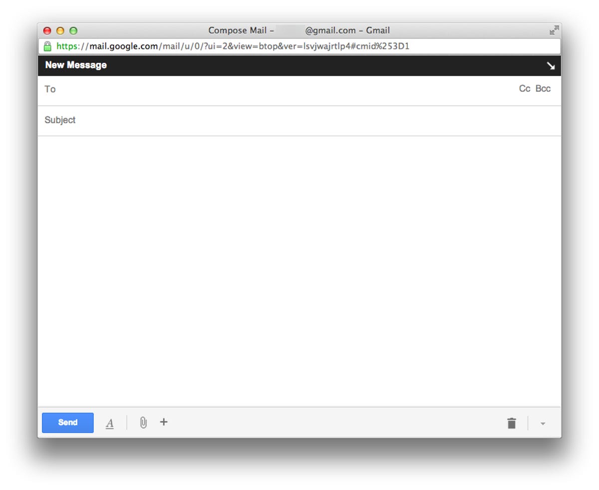 Gmail pop-up compose window