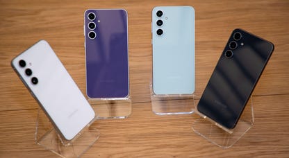 Four Galaxy S23 FE phones.