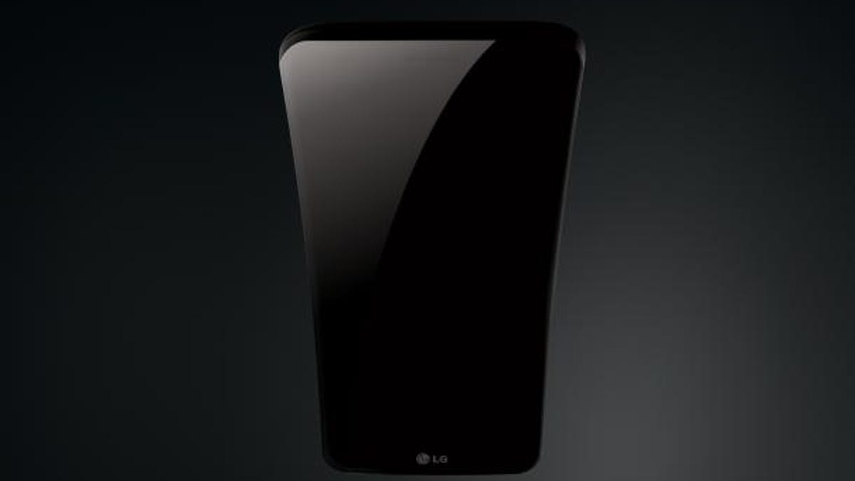 A rendering of the LG G Flex phone.