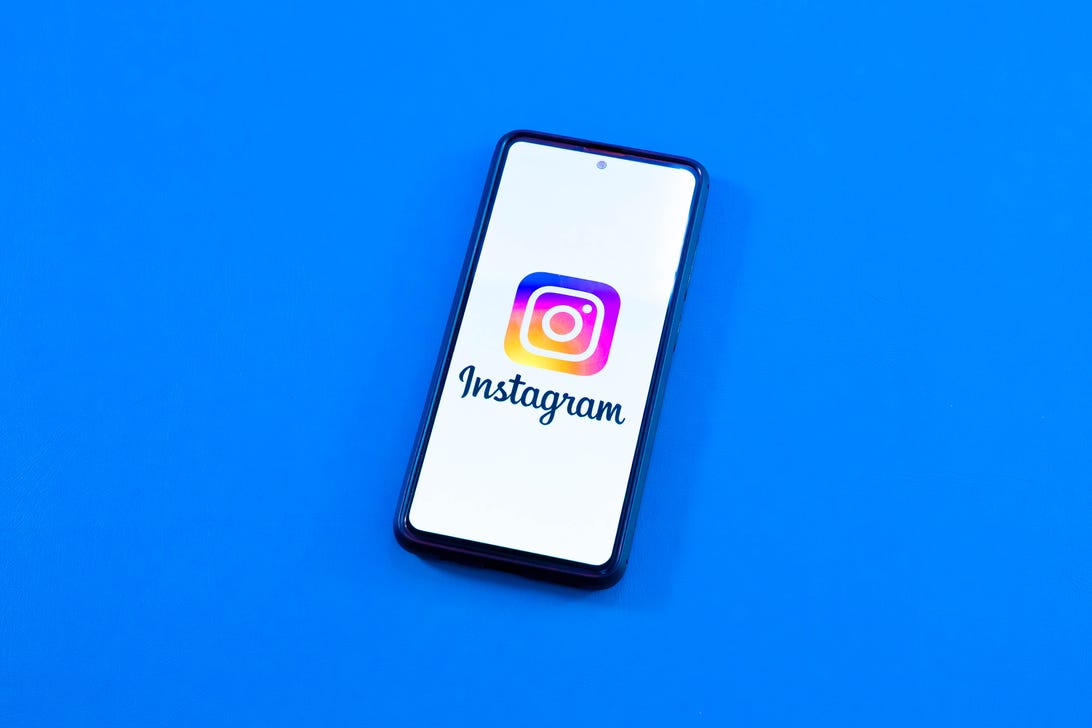 Instagram logo on a smartphone