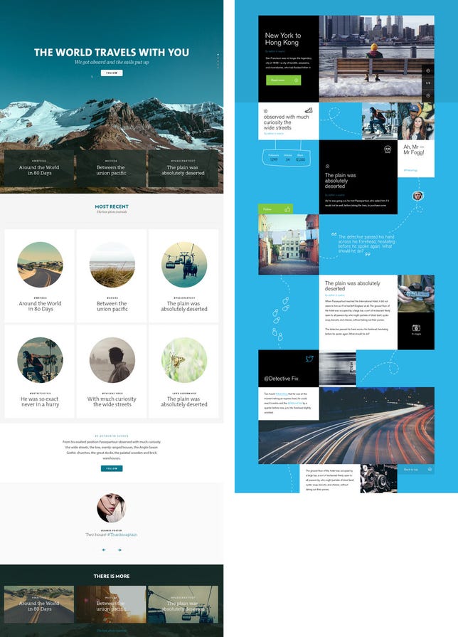 The Grid creates a variety of website layouts depending on the imagery and text uploaded. Here are two examples.