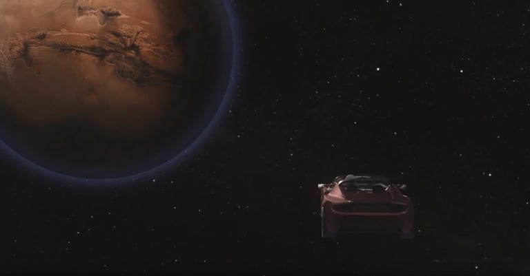 Tesla Roadster on Mars