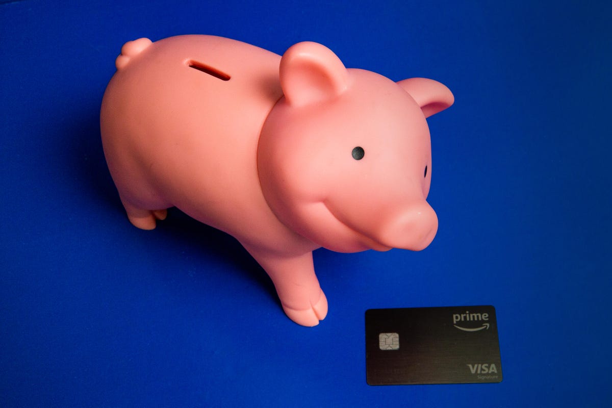 piggy bank and prime credit card