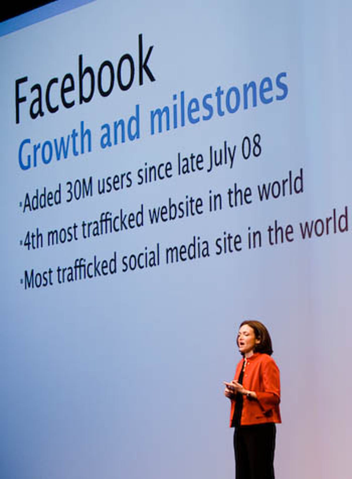 Facebook COO Sheryl Sandberg speaks at Dreamforce.