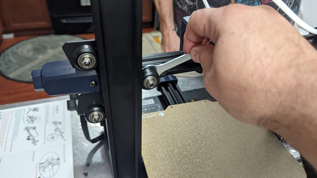 A hand key in a 3D printer