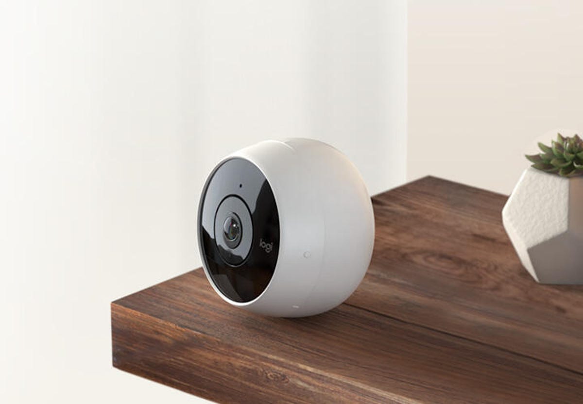 Circle 2 camera sitting on a wooden shelf