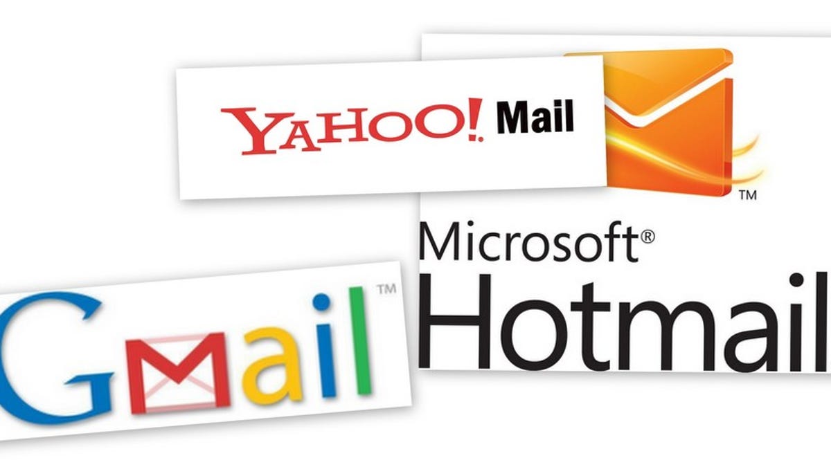 Gmail, Yahoo, and Hotmail logos