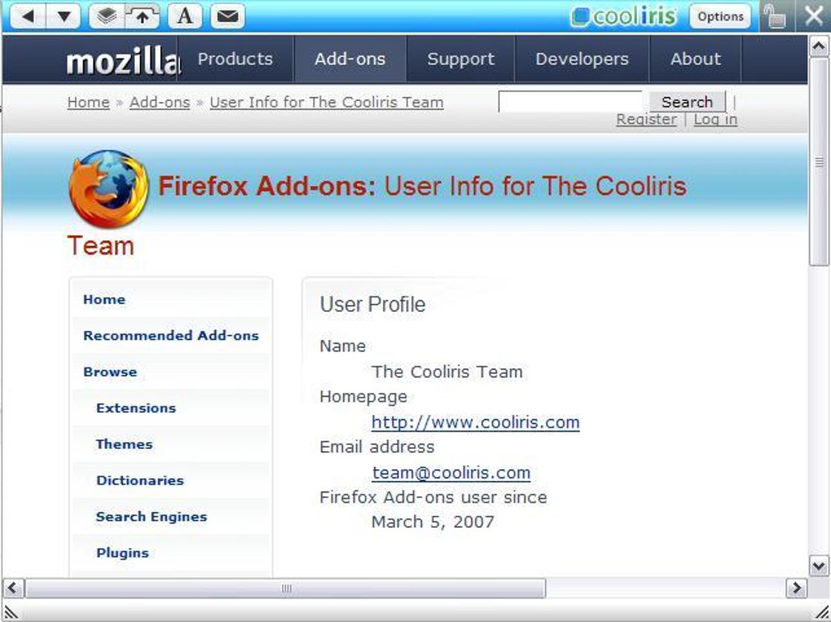 The Cooliris Preview add-on for the Firefox browser