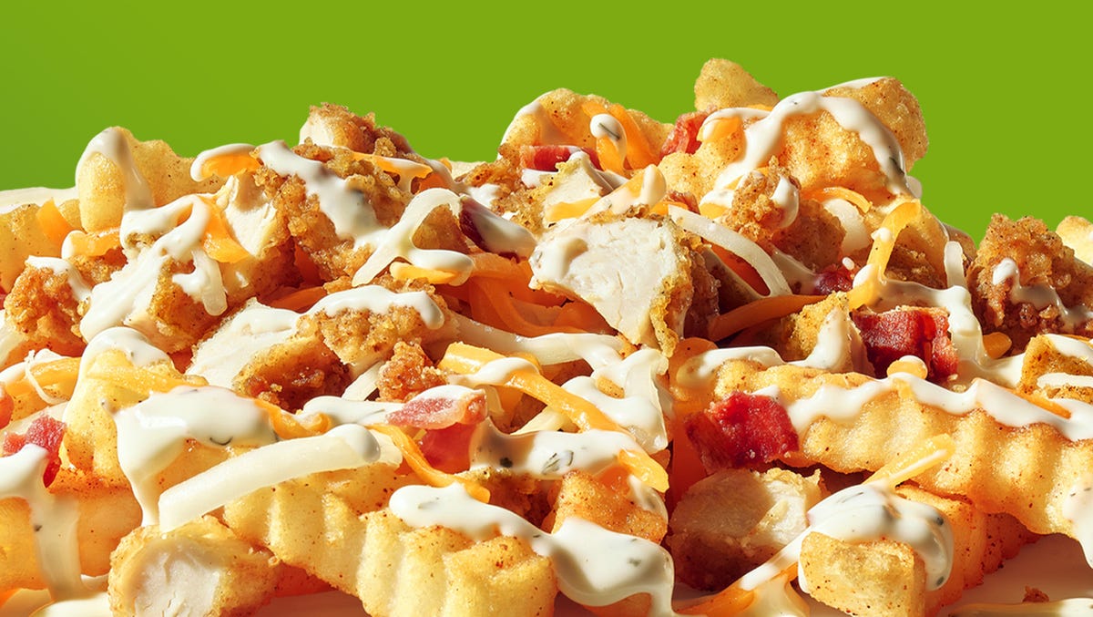 Zaxby's chicken-bacon-ranch loaded fries