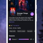 Phone screen with Hobi app displaying Stranger Things