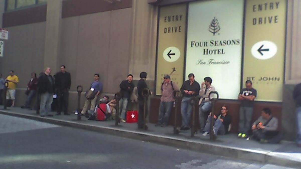 The iPhone line at the AT&T store in downtown San Francisco