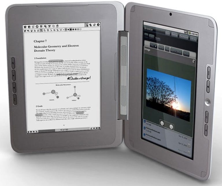 Entourage Edge has both a 9.7-inch e-reader display and a 10.1-inch color LCD and runs Google's Android OS on top of Marvell silicon.