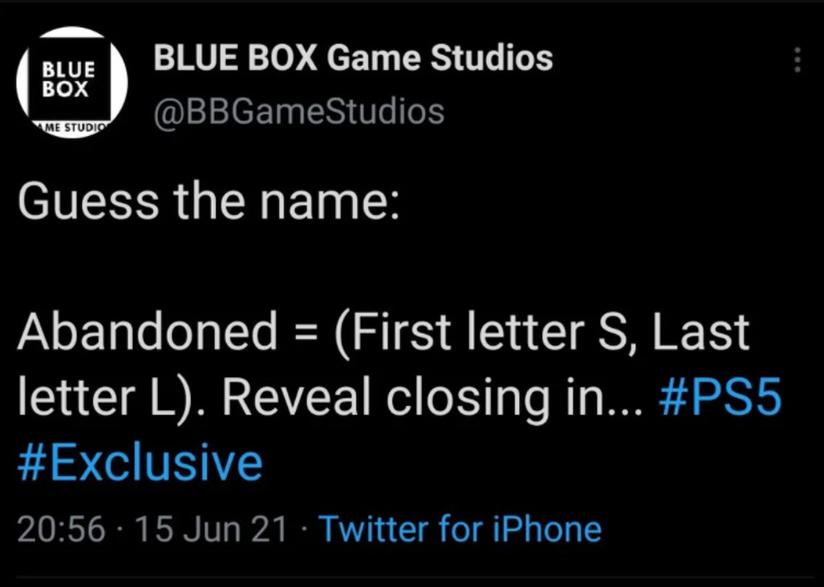 Blue Box Studio Tweet