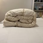 Birch Comforter on a white bed.