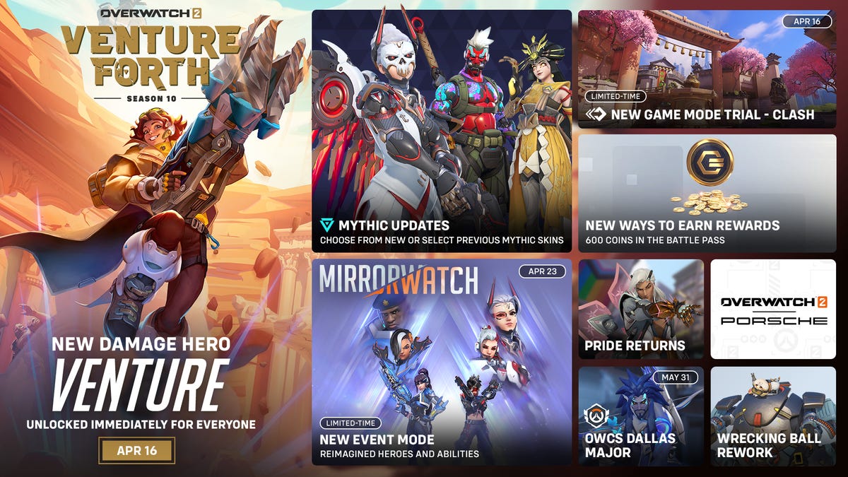 Collage of new features in season 10