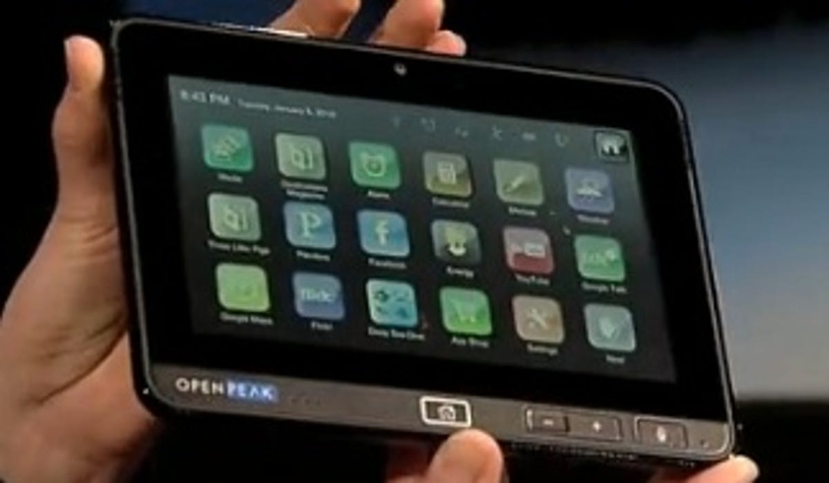 Intel demonstrates OpenPeak tablet at 2010 CES.