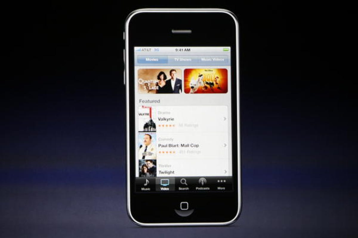 Photo of iTunes mobile video store.