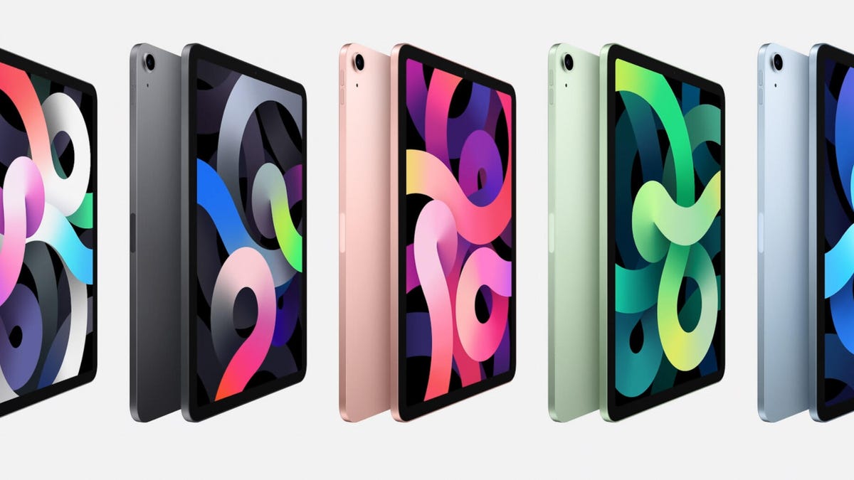 Apple's 2020 iPad Air tablets come in five colors and are powered by the new A14 Bionic processor.
