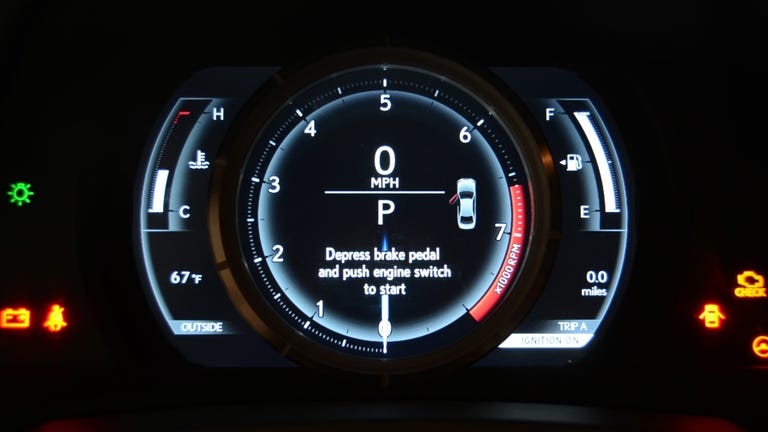 The 2013 Lexus IS 350 F-Sport's animated instrument cluster