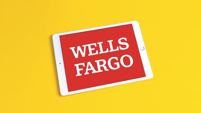 wells fargo logo on ipad yellow promo