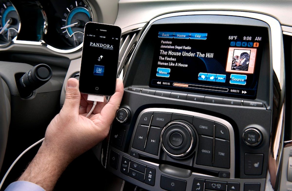 MyLink and IntelliLink use smartphones to integrate internet music apps with the infotainment unit.