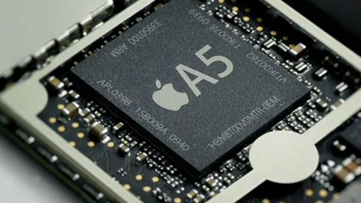 The innards of Apple's iPhone, with its A5 processor.