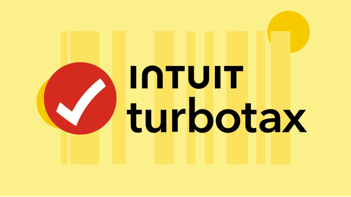 The Intuit TurboTax logo is displayed against a yellow background.
