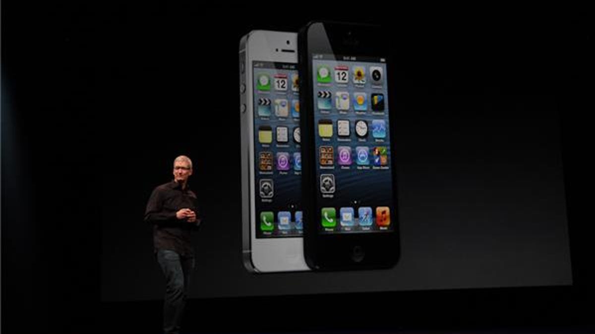 Apple CEO Tim Cook introduces the iPhone 5.