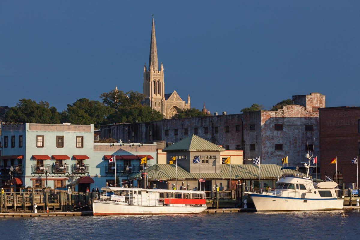 View of Wilmington, North Carolina from the Cape Fear River