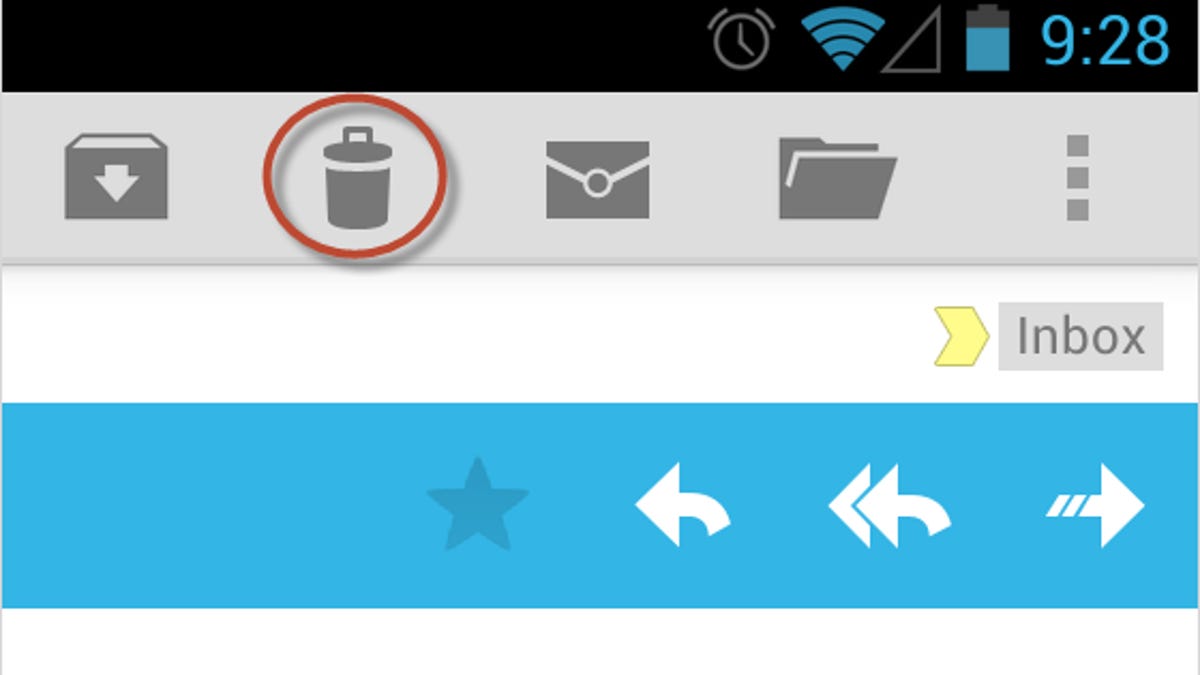 Gmail for Android trash button